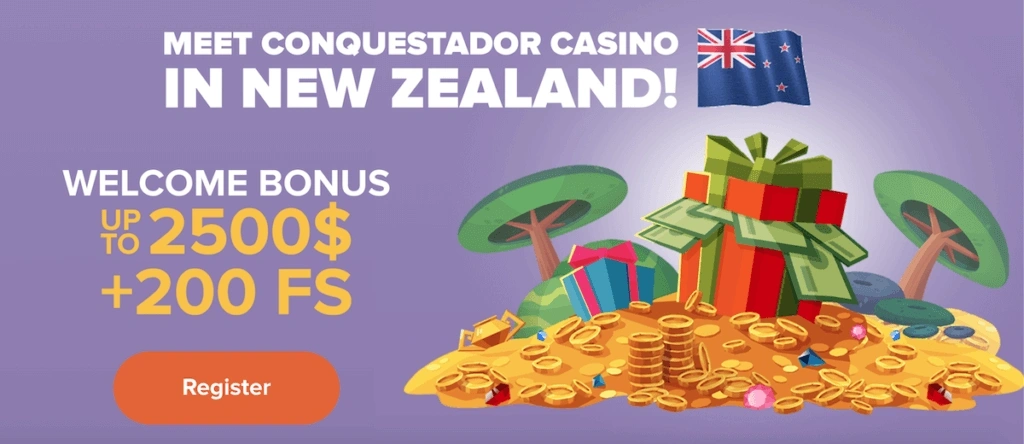 Conquestador welcome bonus and free spins offer banner